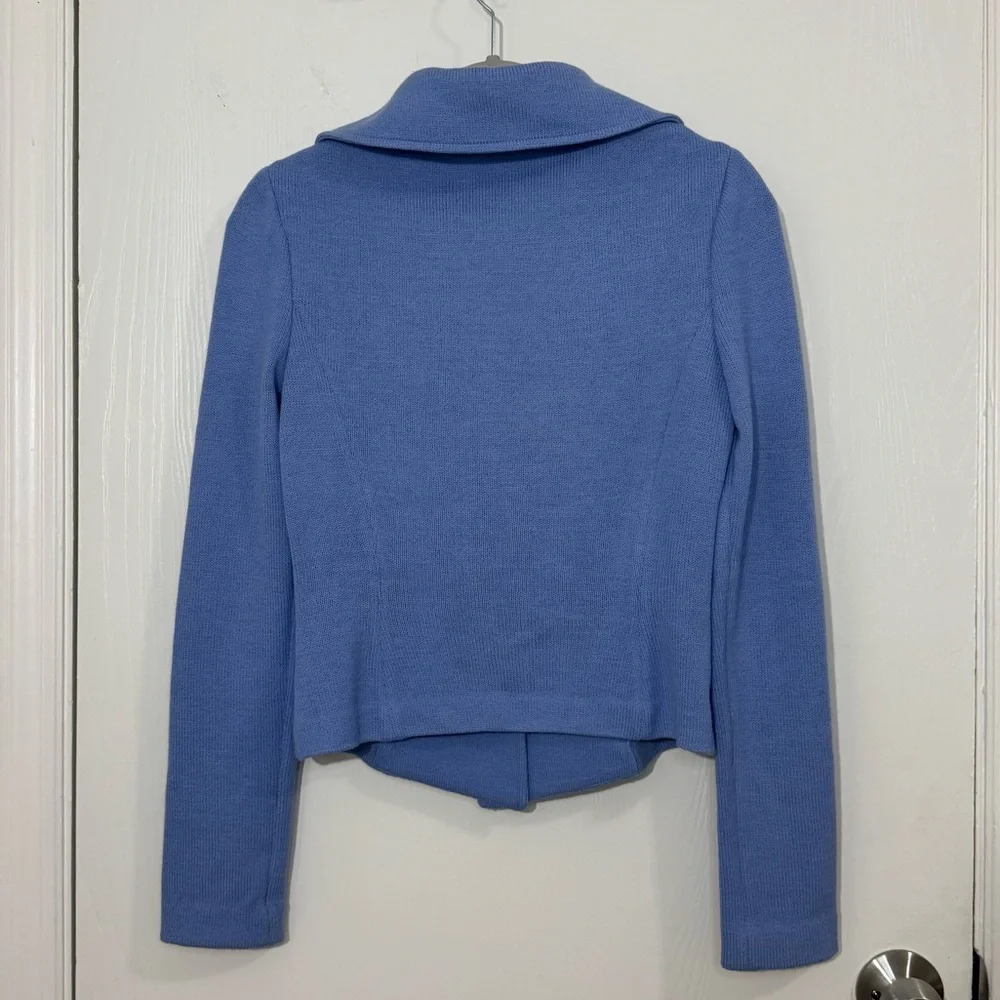 St. John Collection by Marie Gray Size 6 Blue Structured Button-Front Blazer - Picture 2 of 6